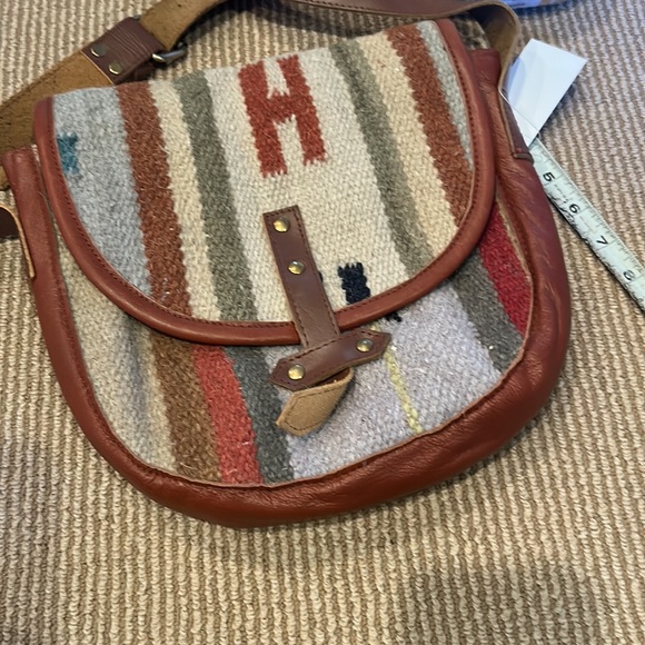 NWT ANTHRO x RAJ kilim leather crossbody - Picture 11 of 11